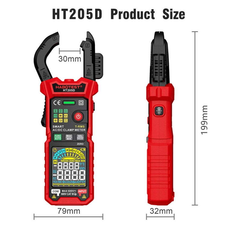 HABOTEST HT205D Clamp Intelligent Anti-Burning Multi-Function High Precision Digital Multimeter, HT205D