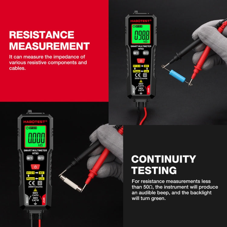 HABOTEST HT93 Phase Sequence Detection Intelligent Anti-Burn-In Fully Automatic Multimeter, HT93
