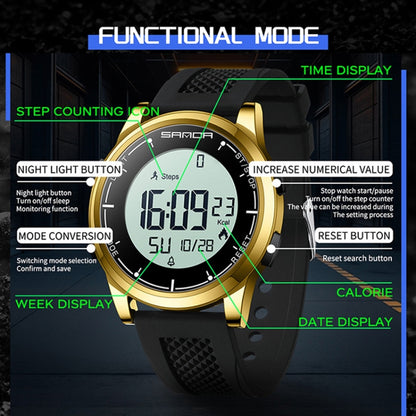 SANDA Student Sports Watch Calorie Counting Electronic Watch Sleep Monitoring Smart Watch