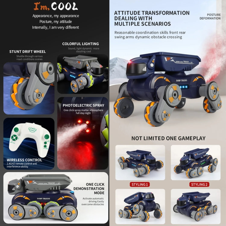 Eight Wheel Stunt Robot Dog Smart Gesture Sensor RC Kids Toy Car With Lights Music Spray Car, Green Single RC, Orange Single RC, Green Dual RC, Orange Dual RC, Tank Green Single RC, Tank Orange Single RC, Tank Green Dual RC, Tank Orange Dual RC