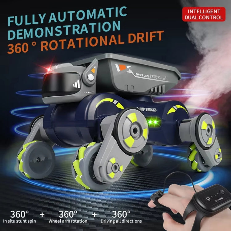 Eight Wheel Stunt Robot Dog Smart Gesture Sensor RC Kids Toy Car With Lights Music Spray Car, Green Single RC, Orange Single RC, Green Dual RC, Orange Dual RC, Tank Green Single RC, Tank Orange Single RC, Tank Green Dual RC, Tank Orange Dual RC