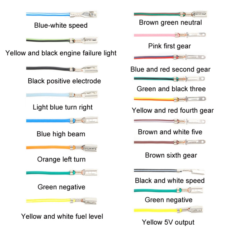 Motorcycle HD LCD Fuel Level Speed Electronic Instrument