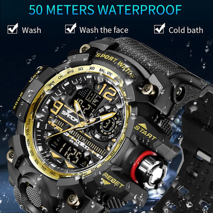 SANDA Student Teenager Electronic Watch Multi-functional Wristwatch