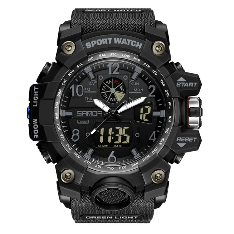 SANDA Teenagers Sports Electronic Watch Men Personalised Wristwatch