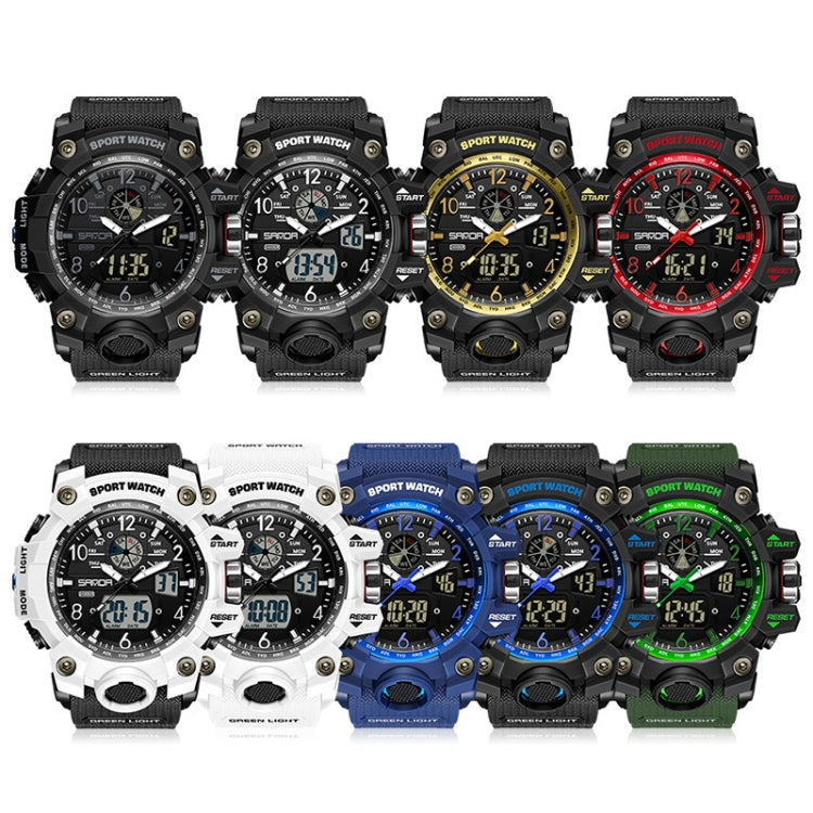 SANDA Teenagers Sports Electronic Watch Men Personalised Wristwatch
