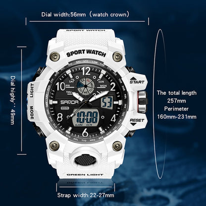 SANDA Teenagers Sports Electronic Watch Men Personalised Wristwatch