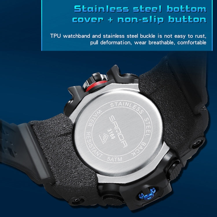 SANDA Teenagers Sports Electronic Watch Men Personalised Wristwatch