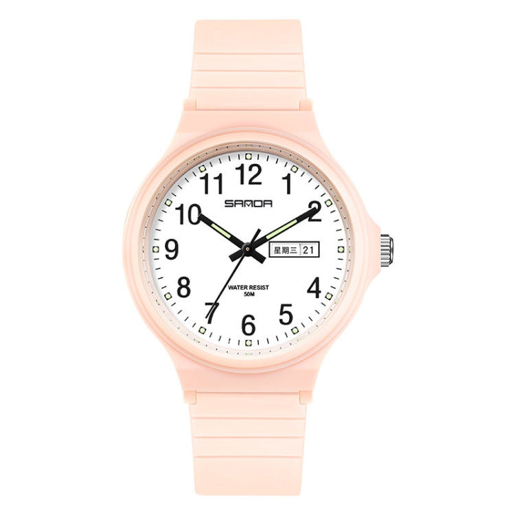 SANDA Medium Double Calendar Electronic Quartz Watch Outdoor Leisure Men Women Students Wristwatch
