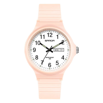 SANDA Medium Double Calendar Electronic Quartz Watch Outdoor Leisure Men Women Students Wristwatch
