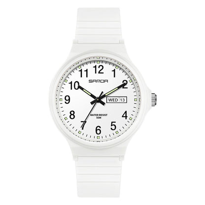 SANDA Medium Double Calendar Electronic Quartz Watch Outdoor Leisure Men Women Students Wristwatch