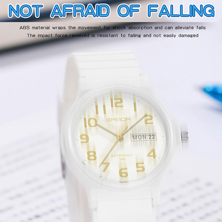 SANDA Medium Double Calendar Electronic Quartz Watch Outdoor Leisure Men Women Students Wristwatch