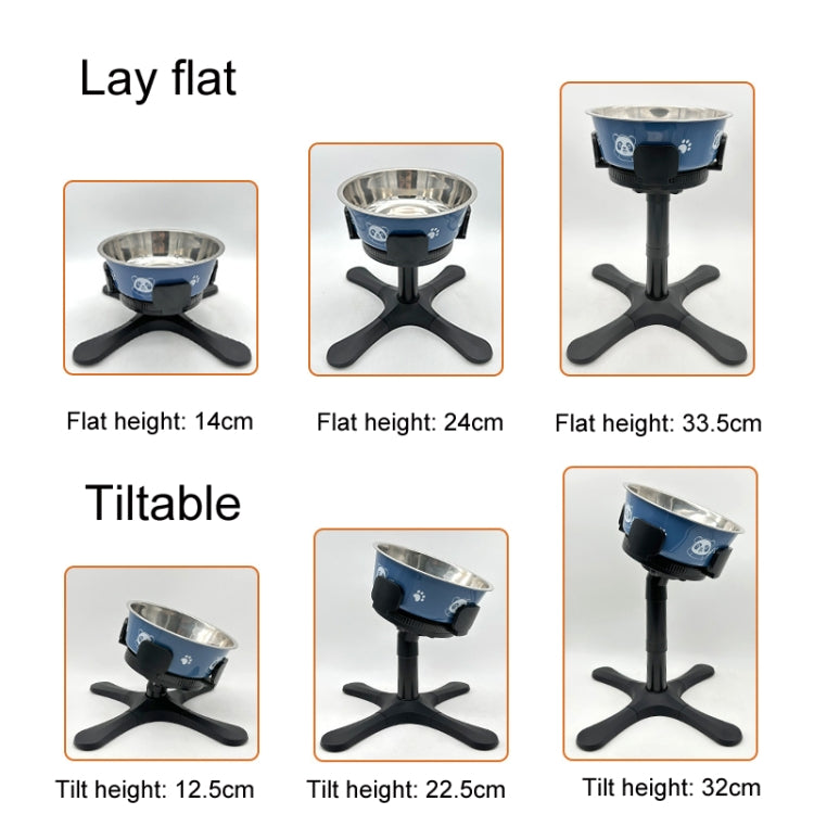 Adjustable Food Bowl Heightening Stand For Medium And Large Pet Dogs, Bracket 1pc, Bracket 2pcs, Bracket + Stainless Steel Bowl, Bracket + Blue Stainless Steel Bowl