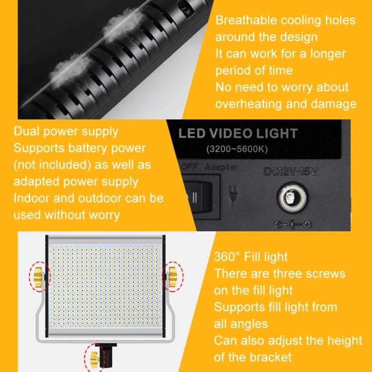 Photography Live LED Fill Light Film And Television Shooting Portrait Soft Video Lighting, W660 Lamp+US Plug Adapter, W660 Lamp+EU Plug Adapter, W660 Lamp+UK Plug Adapter, W480 Lamp+US Plug Adapter, W480 Lamp+EU Plug Adapter, W480 Lamp+UK Plug Adapter