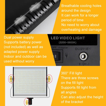 Photography Live LED Fill Light Film And Television Shooting Portrait Soft Video Lighting, W660 Lamp+US Plug Adapter, W660 Lamp+EU Plug Adapter, W660 Lamp+UK Plug Adapter, W480 Lamp+US Plug Adapter, W480 Lamp+EU Plug Adapter, W480 Lamp+UK Plug Adapter
