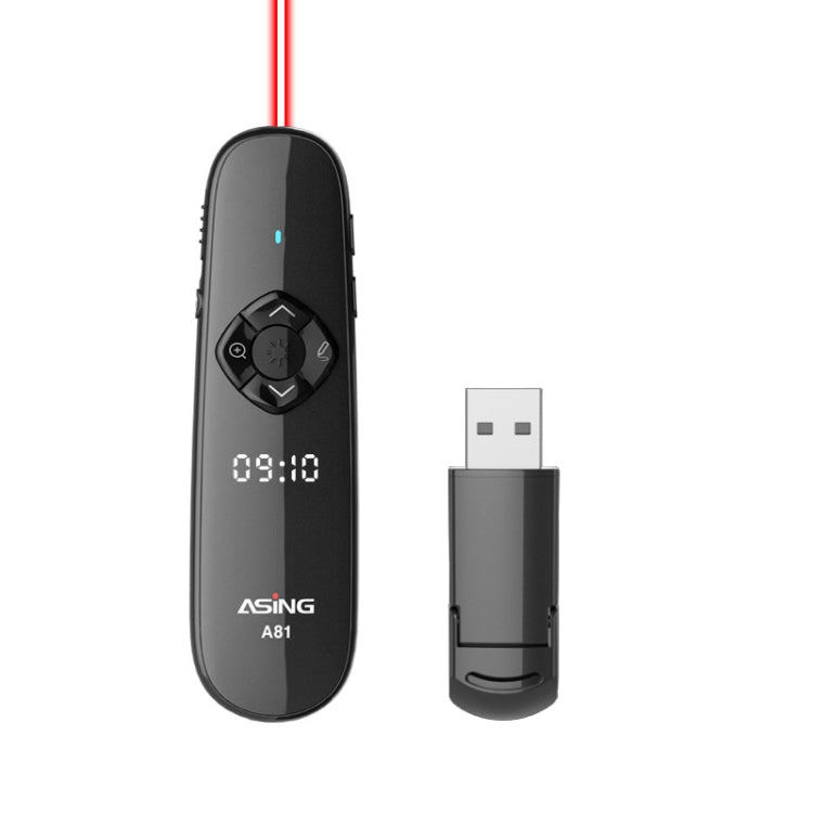 ASiNG A81 PPT Page Turning Clicker With Timing Function & 32G 3-in-1 USB Receiver, Red Light, Green Light