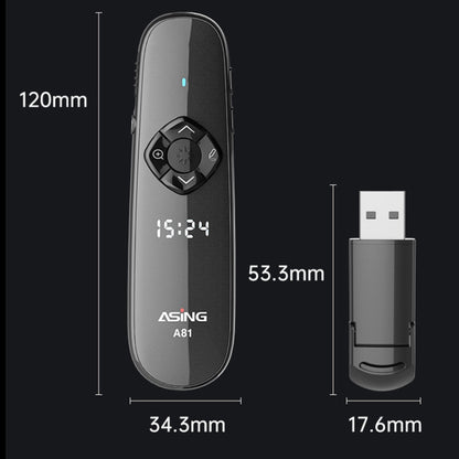 ASiNG A81 PPT Page Turning Clicker With Timing Function & 32G 3-in-1 USB Receiver, Red Light, Green Light