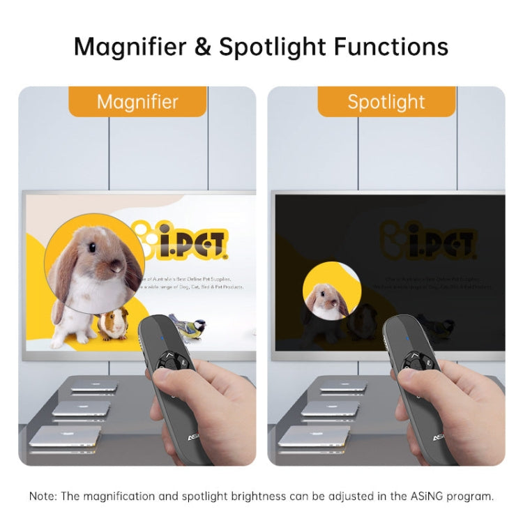 ASiNG A81 PPT Page Turning Clicker With Timing Function & 32G 3-in-1 USB Receiver, Red Light, Green Light
