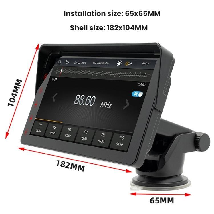 7 Inch Bluetooth 5.0 Portable CarPlay Monitor, Display, Display + Camera