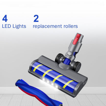 For Dyson V6 / V7 / V8 / V10 / V11 / V15 Soft Velvet Floor Brush & Direct Drive Roller Set with LED Light