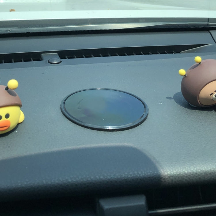 Vehicle Round Strong Sticky Non-slip PU Mat, 12cm, 12cm Lotus