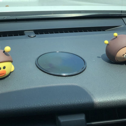 Vehicle Round Strong Sticky Non-slip PU Mat, 12cm, 12cm Lotus