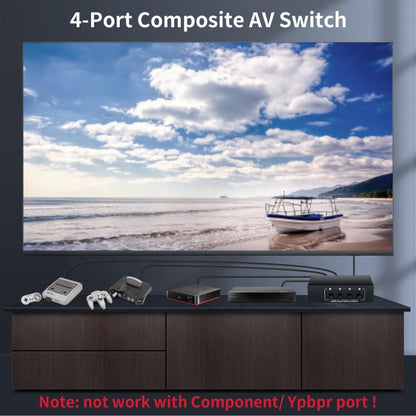 VSW41 AV 4-input 1-output RCA Lotus Interface Audio and Video Switcher, VSW41