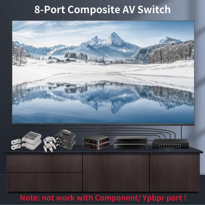 VSW81 AV 8 In 1 Out Audio and Video Switcher RCA Switch Splitter, VSW81