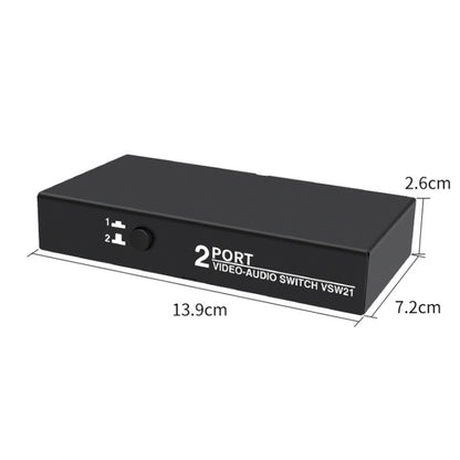 VSW21 AV 2 In 1 Out Audio Switcher RCA Audio Selector Box, VSW21