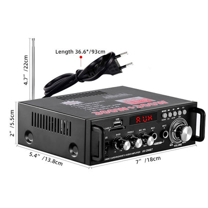 AV-298BT 300W+300W Hi-Fi Stereo Amplifier Bluetooth Home Audio Karaoke Digital Amplifier, EU Plug, US Plug, UK Plug, AU Plug