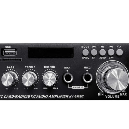 AV-298BT 300W+300W Hi-Fi Stereo Amplifier Bluetooth Home Audio Karaoke Digital Amplifier, EU Plug, US Plug, UK Plug, AU Plug