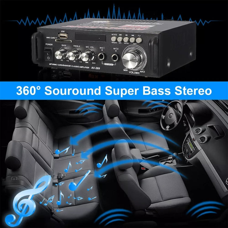 AV-298BT 300W+300W Hi-Fi Stereo Amplifier Bluetooth Home Audio Karaoke Digital Amplifier, EU Plug, US Plug, UK Plug, AU Plug