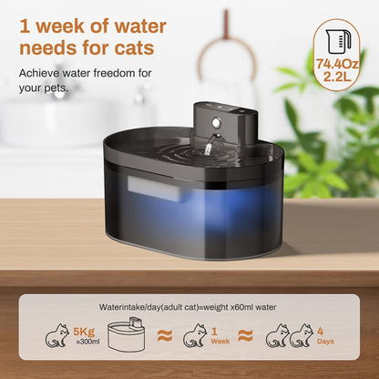 2.2L Smart Pet Water Fountain Wireless Infrared Sensor Battery Model Cats Water Dispenser, 291-Runway, 289-Square