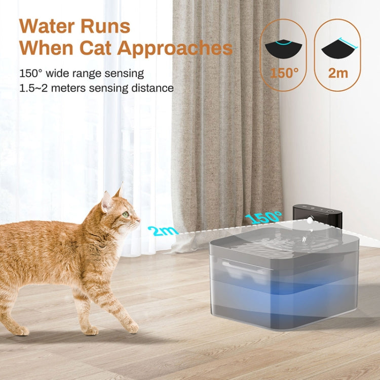 2.2L Smart Pet Water Fountain Wireless Infrared Sensor Battery Model Cats Water Dispenser, 291-Runway, 289-Square