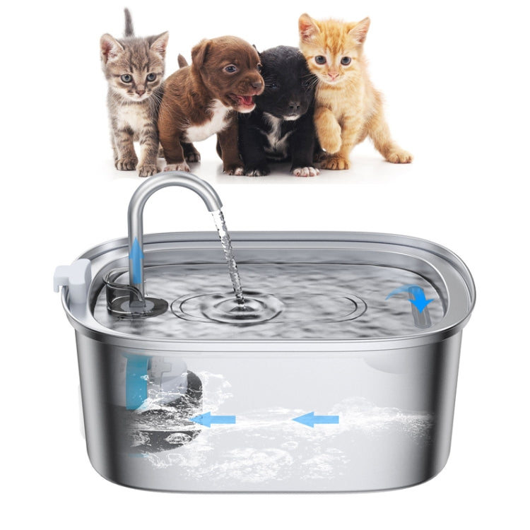 3.2L Stainless Steel Faucet Pet Water Fountain Quiet Cats Water Dispenser