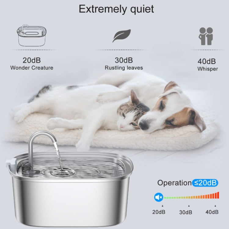 3.2L Stainless Steel Faucet Pet Water Fountain Quiet Cats Water Dispenser