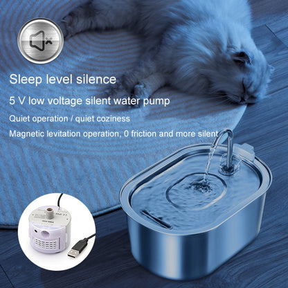 3.2L Stainless Steel Faucet Pet Water Fountain Quiet Cats Water Dispenser