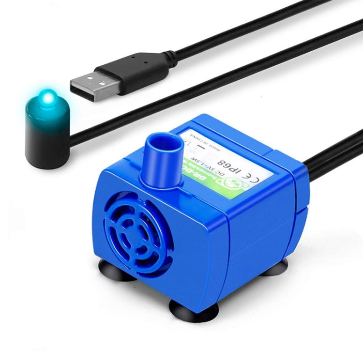 DC USB Pet Water Fountain Pump Cats Water Dispenser Brushless Silent Water Pump, No LED Light, Blue LED Light