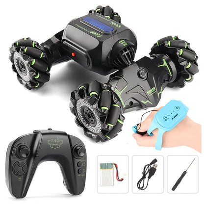 Children RC Car Toy Lights Electric Gesture Sensor Remote Control Twisting Stunt Car, Orange Dual RC, Green Dual RC, Orange Single RC, Green Single RC