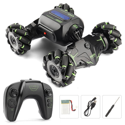 Children RC Car Toy Lights Electric Gesture Sensor Remote Control Twisting Stunt Car, Orange Dual RC, Green Dual RC, Orange Single RC, Green Single RC