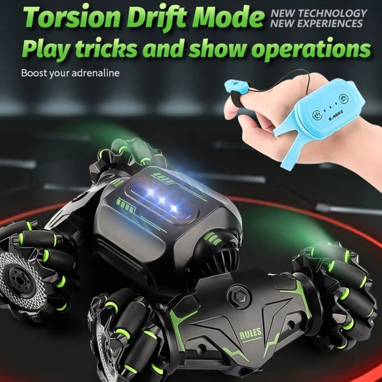 Children RC Car Toy Lights Electric Gesture Sensor Remote Control Twisting Stunt Car, Orange Dual RC, Green Dual RC, Orange Single RC, Green Single RC