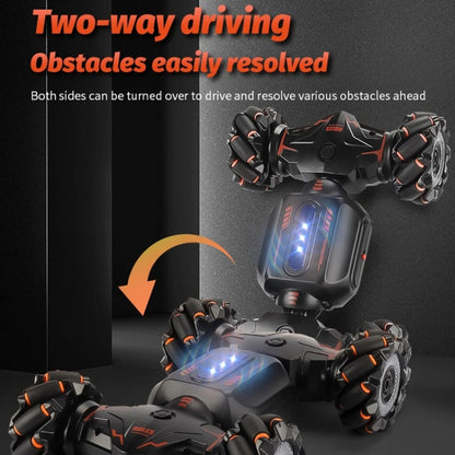 Children RC Car Toy Lights Electric Gesture Sensor Remote Control Twisting Stunt Car, Orange Dual RC, Green Dual RC, Orange Single RC, Green Single RC