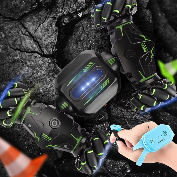 Children RC Car Toy Lights Electric Gesture Sensor Remote Control Twisting Stunt Car, Orange Dual RC, Green Dual RC, Orange Single RC, Green Single RC
