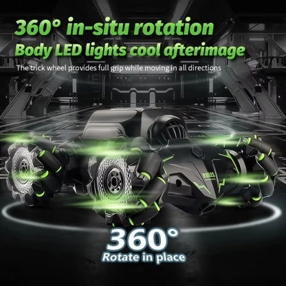 Children RC Car Toy Lights Electric Gesture Sensor Remote Control Twisting Stunt Car, Orange Dual RC, Green Dual RC, Orange Single RC, Green Single RC