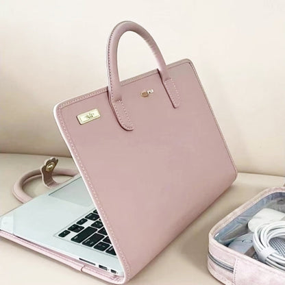 Pink Girl Style PU Laptop Bag Protective Case with Handle, 15.6 / 16 Inch