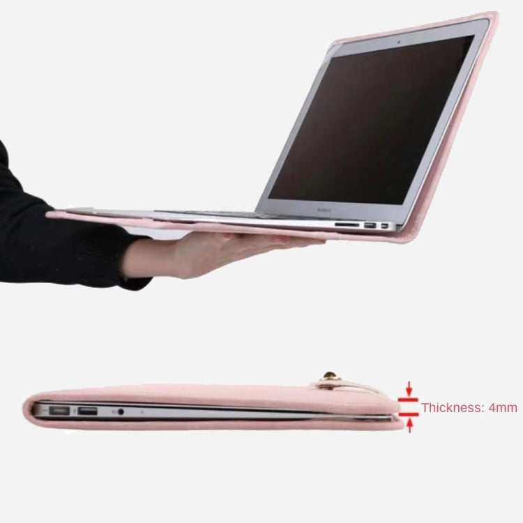 Pink Girl Style PU Laptop Bag Protective Case with Handle, 15.6 / 16 Inch