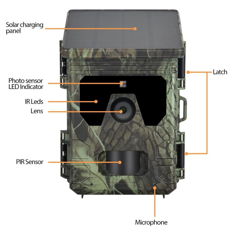 HC600A HD Night Vision Infrared Motion Detection Hunting Camera with Solar Panel, HC600A