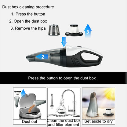 Car Handheld Portable Vacuum Cleaner With Strong Suction, Wired Version, Wired + Charging 7.4V, Wired + Charging 11.1V