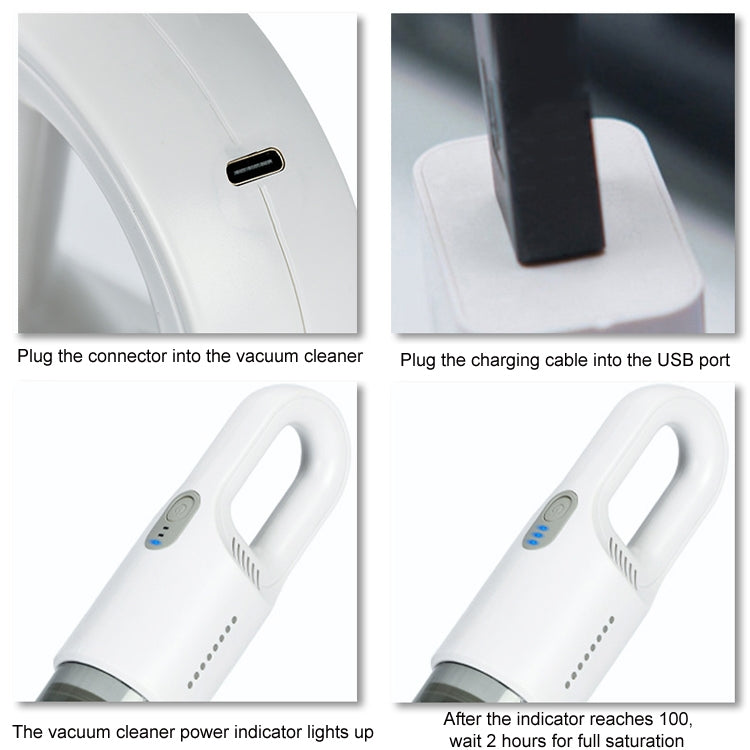 Wireless Car-mounted High-power Suction Handheld Vacuum Cleaner, White 7.4V, White Two-speed Adjustment 11.1V, Black 7.4V, Black Two-speed Adjustment 11.1V