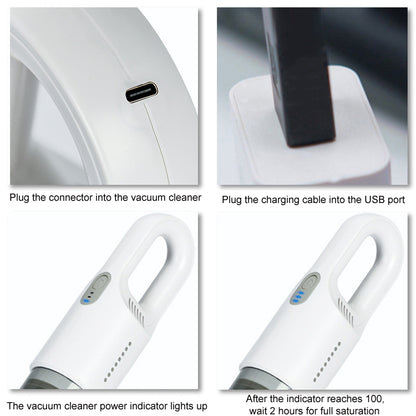 Wireless Car-mounted High-power Suction Handheld Vacuum Cleaner, White 7.4V, White Two-speed Adjustment 11.1V, Black 7.4V, Black Two-speed Adjustment 11.1V