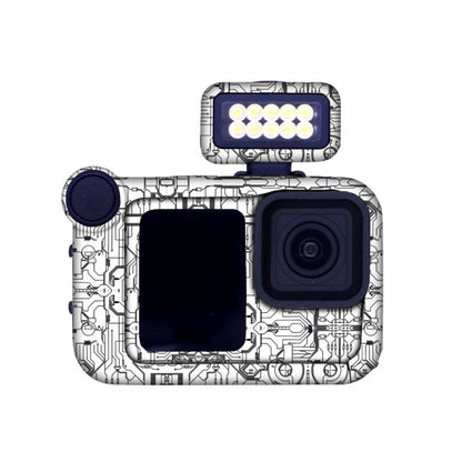 For GOPro HERO13 Black Camera Stickers Body Protective Film, 01 Watercolor, 08 Circuit White, 09 Circuit Black, 10 Circuit Dark Gold, 11 Circuit Red, 12 Circuit Blue, 13 Snake Scale Black, 14 Snake Scale White, 15 Snake Scale Gold, 16 Snake Scale Green...